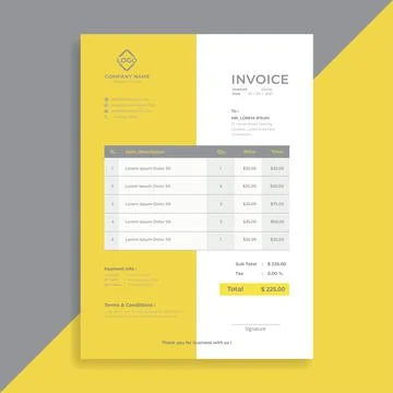 Invoice template vector design with color of the year 2021 Stock Illustration