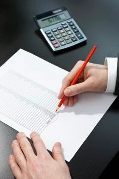Invoice totaling Stock Photos