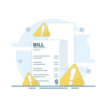 Invoice transaction concept payment declined. Payment not received. イラスト素材