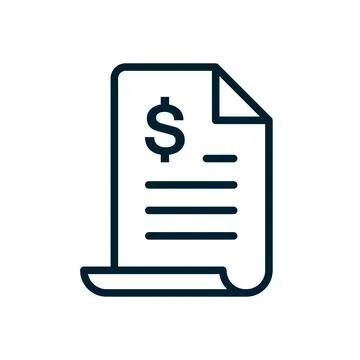 Invoice vector line icon Stock Illustration
