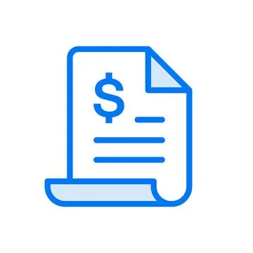 Invoice vector line icon Stock Illustration
