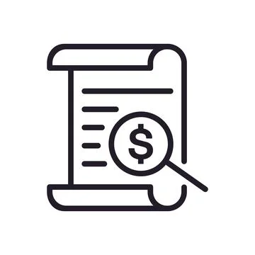 Invoice vector line icon Stock Illustration