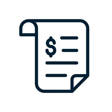 Invoice vector outline icon Stock Illustration