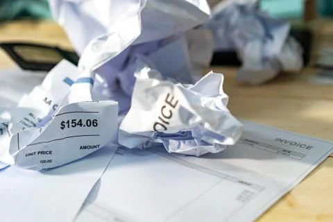 The invoice that was left on the table Stock Photos