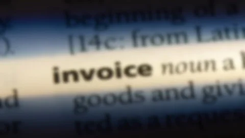 Invoice word in a dictionary. Stock Footage 99561590