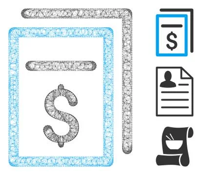 Invoices Polygonal Web Vector Mesh Illustration Stockillustratie