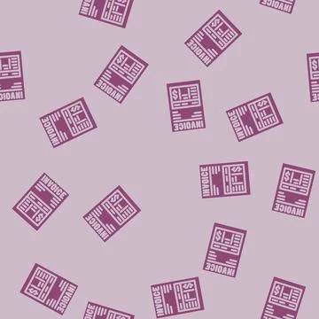 Invoicing business process glyph vector seamless pattern Stock Illustration