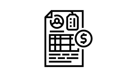 Invoicing business process line icon animation Stock Footage 326127640
