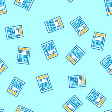 Invoicing business process vector seamless pattern Illustrazione stock