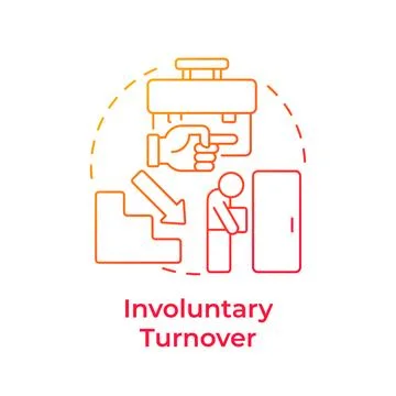 Involuntary turnover red gradient concept icon Stock Illustration