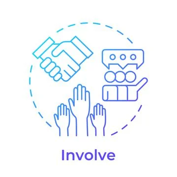 Involve blue gradient concept icon Illustrazione stock