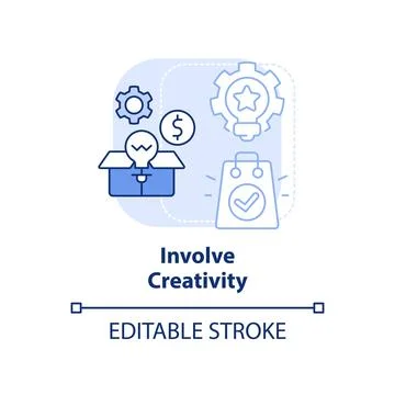 Involve creativity light blue concept icon Stock Illustration