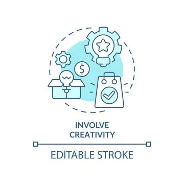 Involve creativity turquoise concept icon Stock Illustration