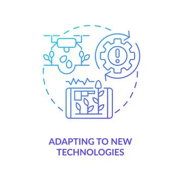 Involve new agro technologies blue gradient concept icon Stock Illustration