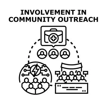 Involvement in community outreach program concept イラスト素材
