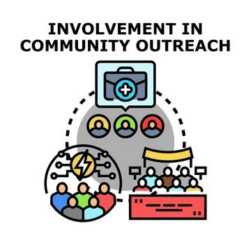 Involvement in community outreach program concept Ilustração Stock