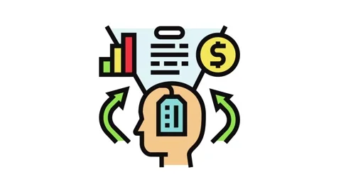 Involvement consumer behavior color icon animation Stock Footage 326111017
