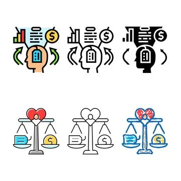 Involvement consumer behavior color icon vector looks Stock Illustration