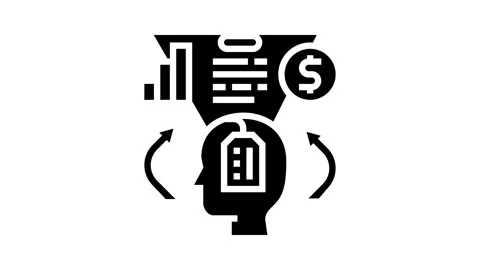 Involvement consumer behavior glyph icon animation Stock Footage 326148032