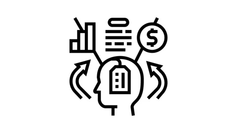 Involvement consumer behavior line icon animation Stock Footage 326127884