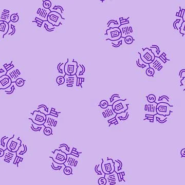 Involvement consumer behavior line seamless pattern 스톡 일러스트