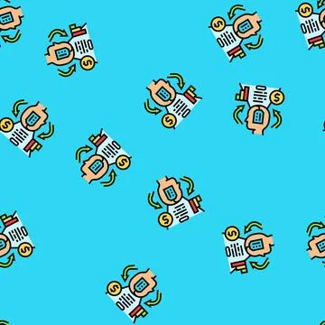 Involvement consumer behavior vector seamless pattern Stock Illustration