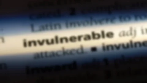 Invulnerable word in a dictionary. Video stock 99561584