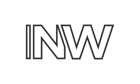 INW logo design template with strong and modern bold text. Initial based ve.. Stock Illustration