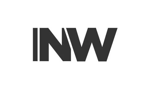 INW logo design template with strong and modern bold text. Initial based ve.. Stock Illustration