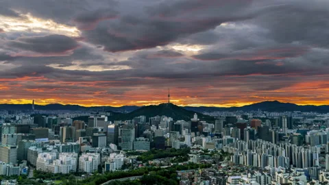 Inwangsan sunset Stock Footage 136949167