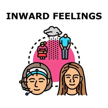 Inward feelings vector developing brain activity concept イラスト素材
