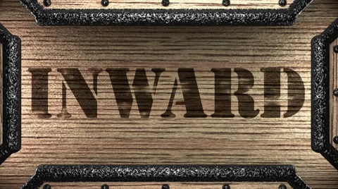 Inward on wooden stamp Stock Footage