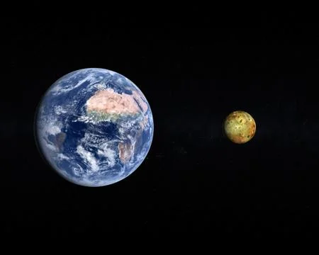 Io and earth Stock Illustration