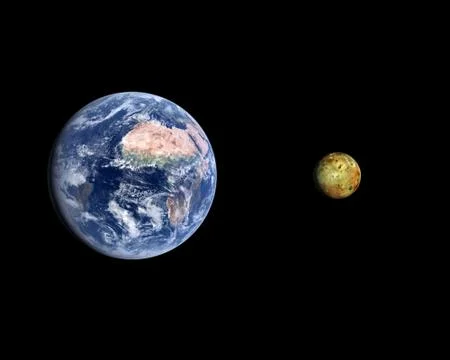 Io and earth Stock Illustration