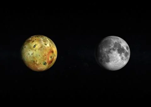 Io and the moon Stock Illustration