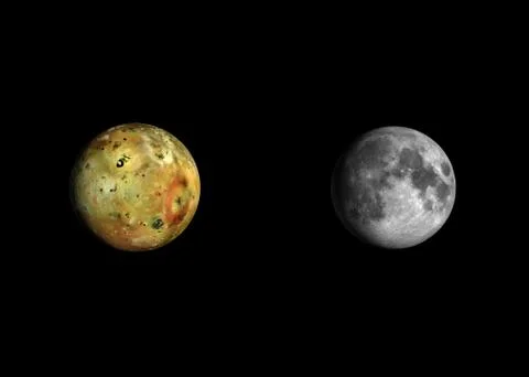 Io and the moon Stock Illustration