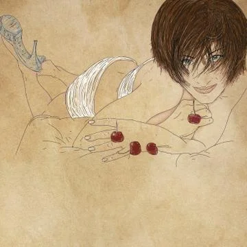 Io con cigliege Stock Illustration