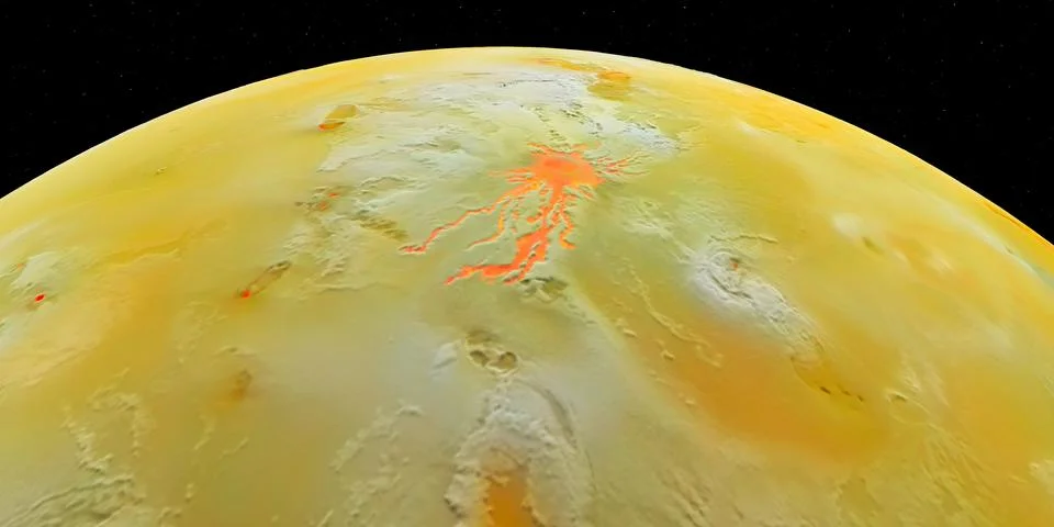 Io Large Volcano Stock Illustration
