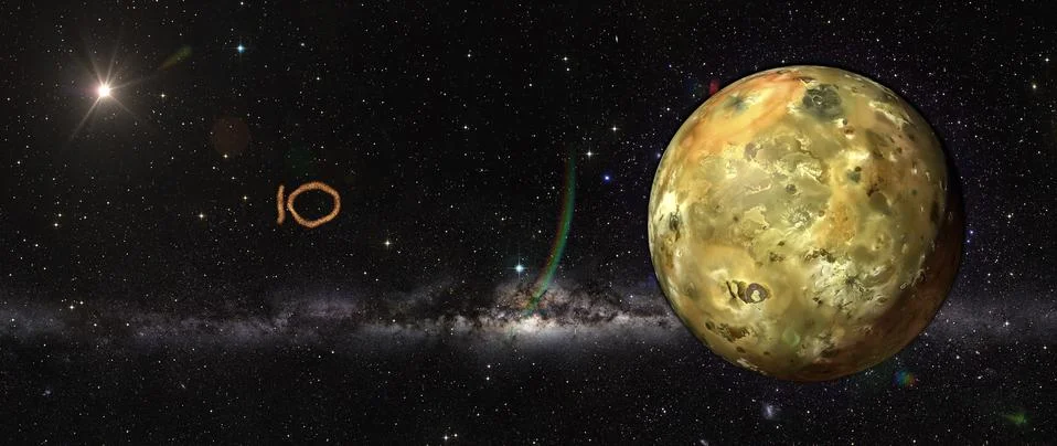 Io in outer space. Stock Illustration