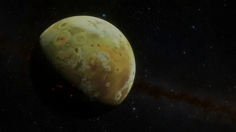 Io the Volcano Moon of Planet Jupiter Stock Footage 84955121