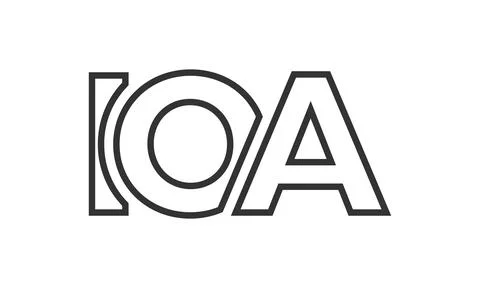 IOA logo design template with strong and modern bold text. Initial based ve.. Illustrazione stock