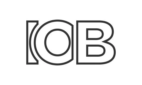 IOB logo design template with strong and modern bold text. Initial based ve.. Stock Illustration