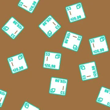 Iodine chemical element vector seamless pattern イラスト素材