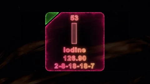 Iodine element in periodic table Video stock 160894063