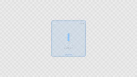 Iodine I Periodic Table Element Tile Labeled Animation Video Overlay Alpha 4K 動画素材 339368406