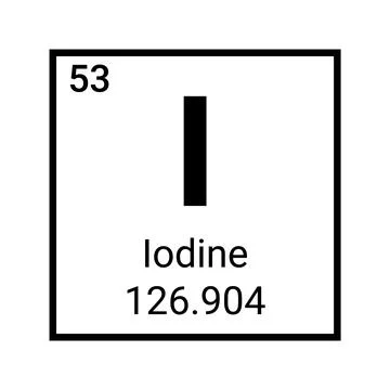 Iodine periodic element table science vector illustration atomic chemistry Stock Illustration