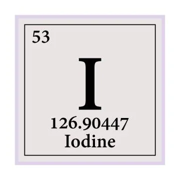 Iodine Periodic Table of the Elements Vector illustration eps 10. Illustrazione stock