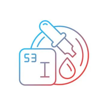 Iodine-starch test gradient linear vector icon Illustrazione stock