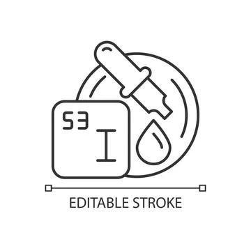 Iodine-starch test linear icon Stock Illustration