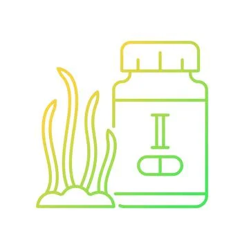 Iodine supplements gradient linear vector icon Stock Illustration